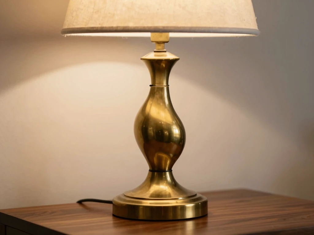 Aurora Brass Table Lamp with sculptural design and warm finish